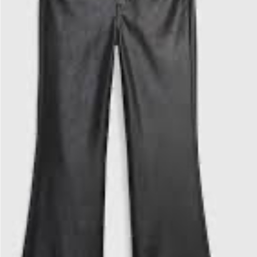 GAP Black Faux Leather Flare Pants - Picture 10 of 11